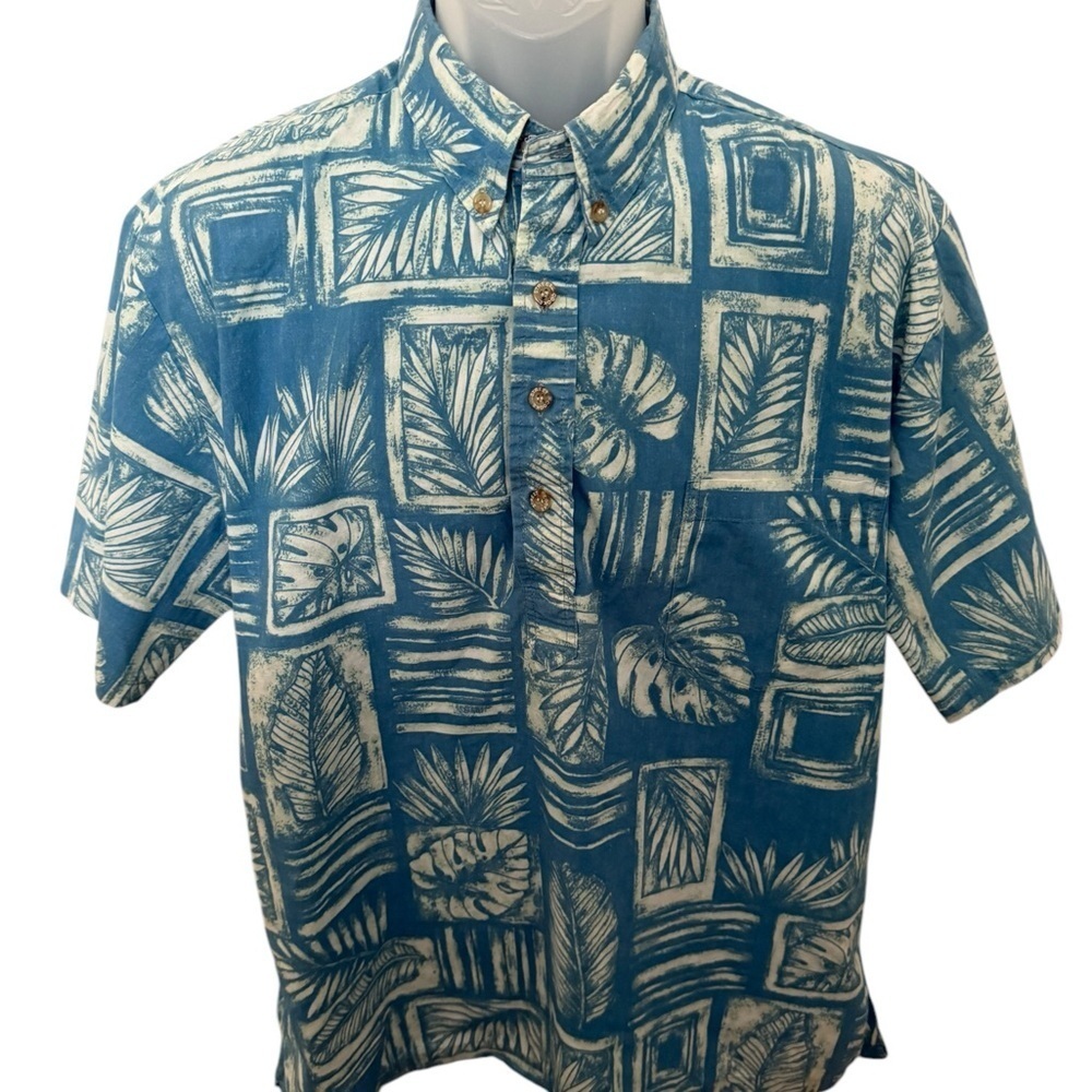 COOKE STREET Blue Hawaii Aloha Shirt Men L Large